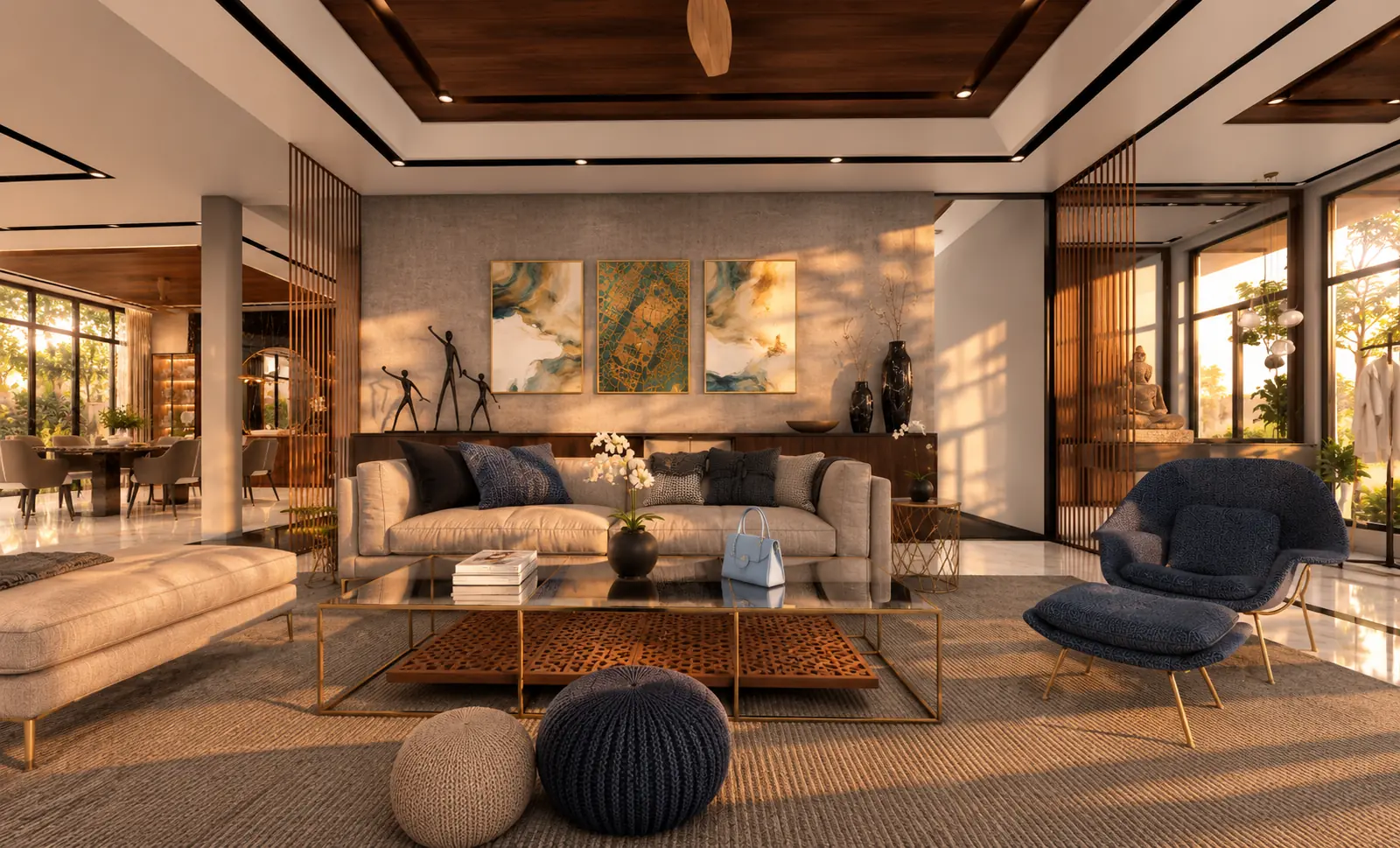 Ridge House — lounge, evening light